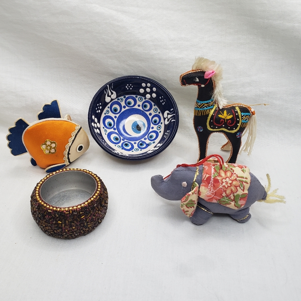 Boho Christmas Ornaments Candle Holder Trinket Dish